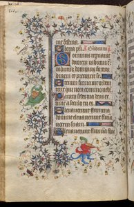 Navarran kuninkaan Kaarle Aatelisen (1361-1425) tunnit: fol. 55v, teksti tekijältä Master of the Brussels Initials and Associates