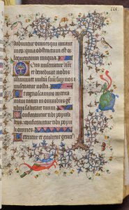 Navarran kuninkaan Kaarle Aatelisen (1361-1425) tunnit: fol. 58r, teksti tekijältä Master of the Brussels Initials and Associates