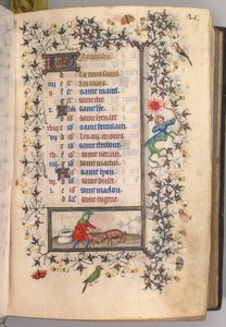 Kaarle Aatelisen, Navarran kuninkaan tunnit 1361-1425: fol. 11r, marraskuu, c. 1405. tekijältä Master of the Brussels Initials and Associates