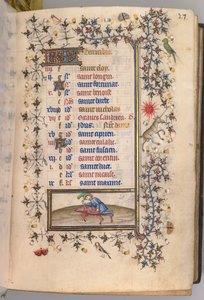 Kaarle Aatelisen, Navarran kuninkaan tunnit 1361-1425: fol. 12. joulukuuta, n. 1405. tekijältä Master of the Brussels Initials and Associates