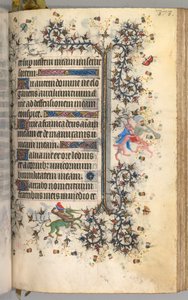 Kaarle Aatelisen, Navarran kuninkaan tunnit 1361-1425: fol. 182r, Teksti, c. 1405. tekijältä Master of the Brussels Initials and Associates