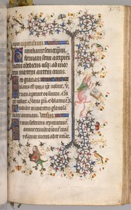 Kaarle Aatelisen, Navarran kuninkaan tunnit 1361-1425: fol. 184r, Teksti, c. 1405. tekijältä Master of the Brussels Initials and Associates