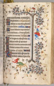Kaarle Aatelisen, Navarran kuninkaan tunnit 1361-1425: fol. 191r, Teksti, c. 1405. tekijältä Master of the Brussels Initials and Associates