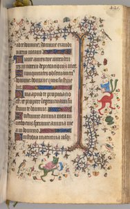 Kaarle Aatelisen, Navarran kuninkaan tunnit 1361-1425: fol. 205r, Teksti, c. 1405. tekijältä Master of the Brussels Initials and Associates
