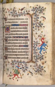 Kaarle Aatelisen, Navarran kuninkaan tunnit 1361-1425: fol. 208r, Teksti, c. 1405. tekijältä Master of the Brussels Initials and Associates