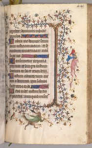 Kaarle Aatelisen, Navarran kuninkaan tunnit 1361-1425: fol. 215r, Teksti, c. 1405. tekijältä Master of the Brussels Initials and Associates