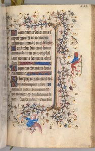 Kaarle Aatelisen, Navarran kuninkaan tunnit 1361-1425: fol. 216r, Teksti, c. 1405. tekijältä Master of the Brussels Initials and Associates