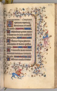 Kaarle Aatelisen, Navarran kuninkaan tunnit 1361-1425: fol. 230r, teksti, c. 1405. tekijältä Master of the Brussels Initials and Associates