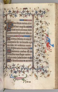 Kaarle Aatelisen, Navarran kuninkaan tunnit 1361-1425: fol. 244r, Teksti, c. 1405. tekijältä Master of the Brussels Initials and Associates