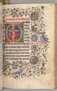 Kaarle Aatelisen, Navarran kuninkaan tunnit 1361-1425: fol. 259r, Kolminaisuus, n. 1405. tekijältä Master of the Brussels Initials and Associates