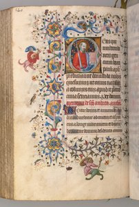 Kaarle Aatelisen, Navarran kuninkaan tunnit 1361-1425: fol. 264v, St. Paul, c. 1405. tekijältä Master of the Brussels Initials and Associates
