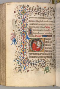 Kaarle Aatelisen, Navarran kuninkaan tunnit 1361-1425, fol. 276v, St. Denis, c. 1405. tekijältä Master of the Brussels Initials and Associates