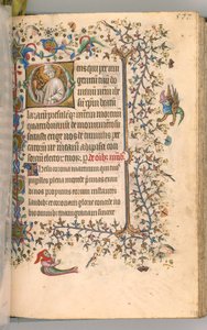 Kaarle Aatelisen, Navarran kuninkaan tunnit 1361-1425, fol. 283r, Pyhä Lasarus, n. 1405. tekijältä Master of the Brussels Initials and Associates