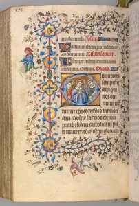 Kaarle Aatelisen, Navarran kuninkaan tunnit 1361-1425, fol. 283v, marttyyrit: Tuntematon pyhä..., tekijältä Master of the Brussels Initials and Associates