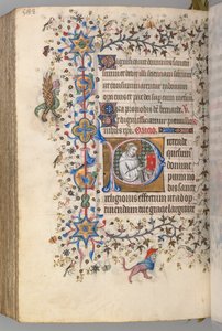 Kaarle Aatelisen, Navarran kuninkaan tunnit 1361-1425, fol. 288v, St. Hervard, c. 1405. tekijältä Master of the Brussels Initials and Associates