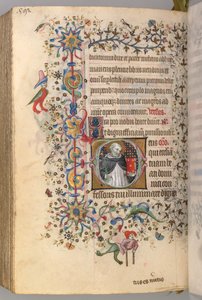Kaarle Aatelisen, Navarran kuninkaan tunnit 1361-1425, fol. 290v, St. Dominic, n. 1405. tekijältä Master of the Brussels Initials and Associates