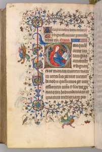 Kaarle Aatelisen, Navarran kuninkaan tunnit 1361-1425, fol. 295v, St. Anne, c. 1405. tekijältä Master of the Brussels Initials and Associates