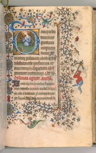 Kaarle Aatelisen, Navarran kuninkaan tunnit 1361-1425, fol. 299a, St. Margaret, c. 1405. tekijältä Master of the Brussels Initials and Associates