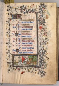 Kaarle Aatelisen, Navarran kuninkaan tunnit 1361-1425: fol. 5r, toukokuu, c. 1405. tekijältä Master of the Brussels Initials and Associates