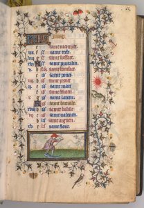 Kaarle Aatelisen, Navarran kuninkaan tunnit 1361-1425: fol. 6r, kesäkuu, c. 1405. tekijältä Master of the Brussels Initials and Associates