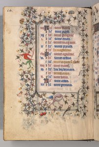 Kaarle Aatelisen, Navarran kuninkaan tunnit 1361-1425: fol. 7v, heinäkuu, c. 1405. tekijältä Master of the Brussels Initials and Associates
