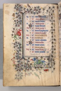 Kaarle Aatelisen, Navarran kuninkaan tunnit 1361-1425: fol. 8v, elokuu, c. 1405. tekijältä Master of the Brussels Initials and Associates