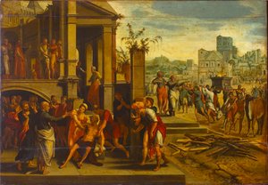 Pyhät Paavali ja Barnabas Lystrassa, 1500-luvun ensimmäinen puolisko. tekijältä Master of the Budapest Saints Paul