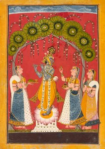 Krishna Floating, Folio Dasavatar-sarjasta, n. 1730. tekijältä Master of the Court of Mankot