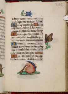 Säkkipilli ja hattu Kastilian Joannan tunneista. tekijältä Master of the David Scenes