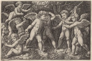 Syntynyt ja leikkimässä tekijältä Master of the Die after Raphael