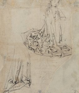Naishahmo polvistui rukouksessa [verso] tekijältä Master of the Drapery Studies