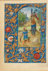 Daavid ja Goljat, n.1480-85 (temperavärit ja kulta). tekijältä Master of the Dresden Prayer Books