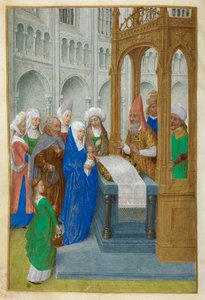 Esitys temppelissä. tekijältä Master of the Dresden Prayer Books
