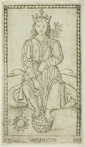 Apollo, levy 20, Apollo and the Muses tekijältä Master of the E Series Tarocchi