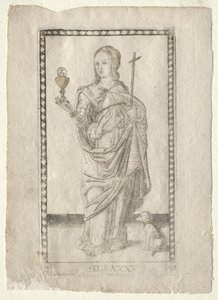 Faith from the Tarocchi, sarja B: Cosmic Principles & Virtues, #40, ennen vuotta 1467. tekijältä Master of the E Series Tarocchi