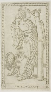 Fortitude, levy 36, Genii and Virtues tekijältä Master of the E Series Tarocchi