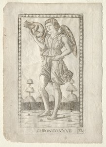 Ajan nero Taroccheista, sarja B: Cosmic Principles & Virtues, #32, ennen vuotta 1467. tekijältä Master of the E Series Tarocchi