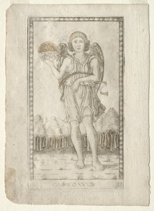 Maailman nero Taroccheista, sarja B: Cosmic Principles & Virtues, #33, ennen vuotta 1467. tekijältä Master of the E Series Tarocchi
