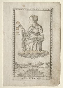 Geometria Tarocchista, sarja C: Liberal Arts, #24, ennen vuotta 1467. tekijältä Master of the E Series Tarocchi