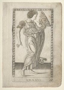 Logiikka Tarocchista, sarja C: Liberal Arts, #22, ennen vuotta 1467. tekijältä Master of the E Series Tarocchi