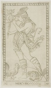 Merkurius, levy 42, Planets and Spheres tekijältä Master of the E Series Tarocchi