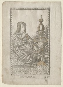 Runous Tarocchista, sarja C: Liberal Arts, #27, ennen vuotta 1467. tekijältä Master of the E Series Tarocchi