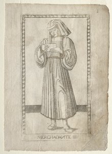 The Merchant from the Tarocchi, sarja E: Conditions of Man, #4, ennen vuotta 1467. tekijältä Master of the E Series Tarocchi