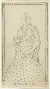 Teologia, levy 30 Arts and Sciences -osastolta tekijältä Master of the E Series Tarocchi