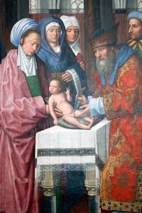 Evoran museo. Evoran alttaritaulun mestari. Kristuksen ympärileikkaus. Öljy paneelissa. Flanderin koulu 1500. Portugali.