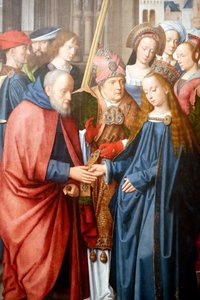 Evoran museo. Evoran alttaritaulun mestari. Neitsyen ja Joosefin häät. Öljy paneelissa. Flanderin koulu 1500. Portugali.