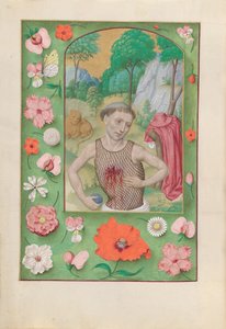 Espanjan kuningattaren Isabella katolisen tunteja:  Fol. 185v, Pyhä Hieronymus tekijältä Master of the First Prayerbook of Maximillian