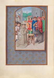 Kuningatar Isabella Katolisen, Espanjan kuningatar: Fol. 187v, St. Anthony of Padova, n. 1500. tekijältä Master of the First Prayerbook of Maximillian