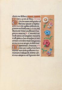 Kuningatar Isabella Katolisen, Espanjan kuningatar: Fol. 45r, c. 1500. tekijältä Master of the First Prayerbook of Maximillian