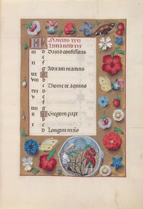 Kuningatar Isabella Katolisen, Espanjan kuningatar: Fol. 4r, maaliskuu, c. 1500. tekijältä Master of the First Prayerbook of Maximillian
